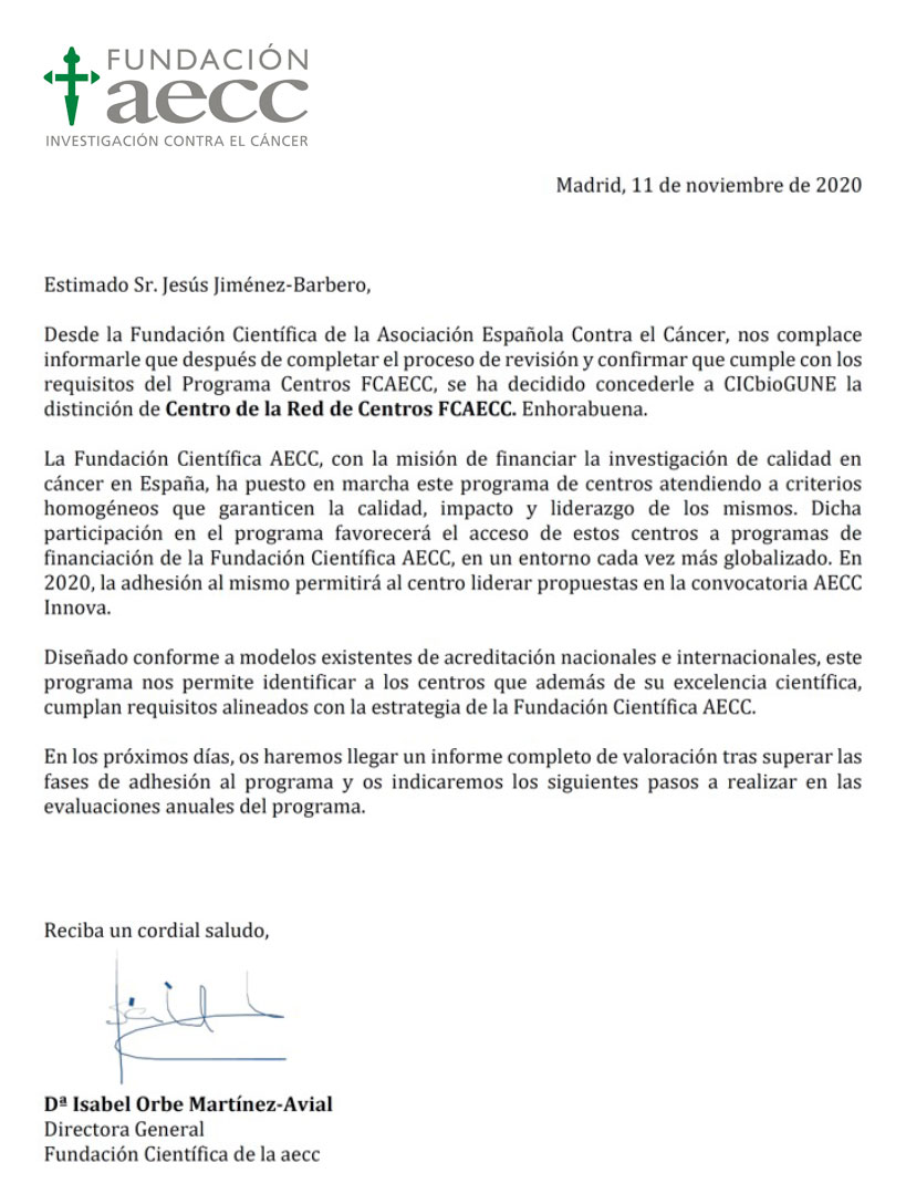 Accreditation Fundación AECC